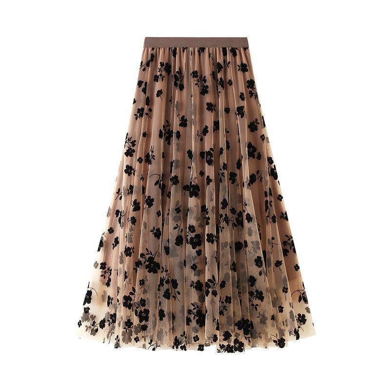 Elegant Floral Women Tulle Ski - огляд і ціна Midi Skirt Floral