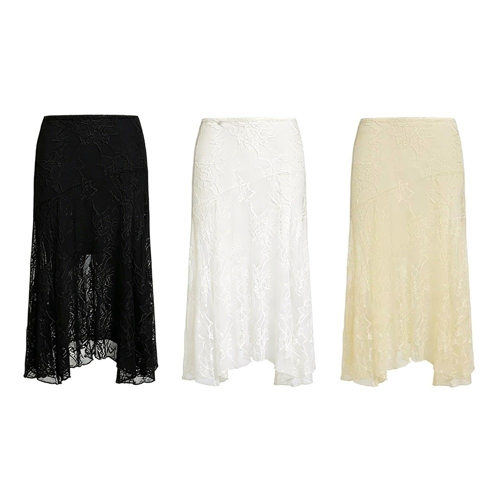 Solid Color Lace Beach Dress S - огляд і ціна Midi Skirt Floral