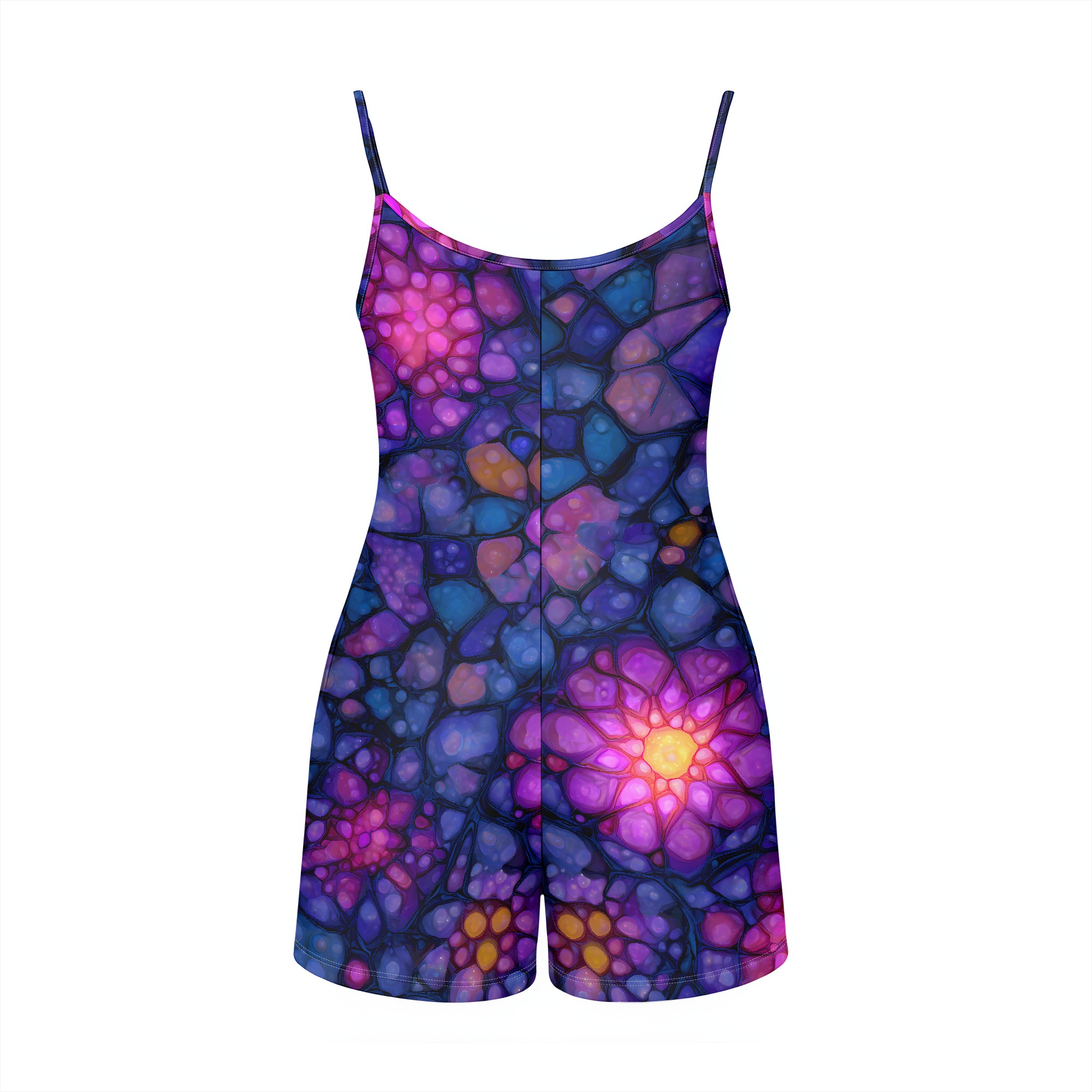 Purple Floral Print Romper, Sp - огляд і ціна Romper Floral Print